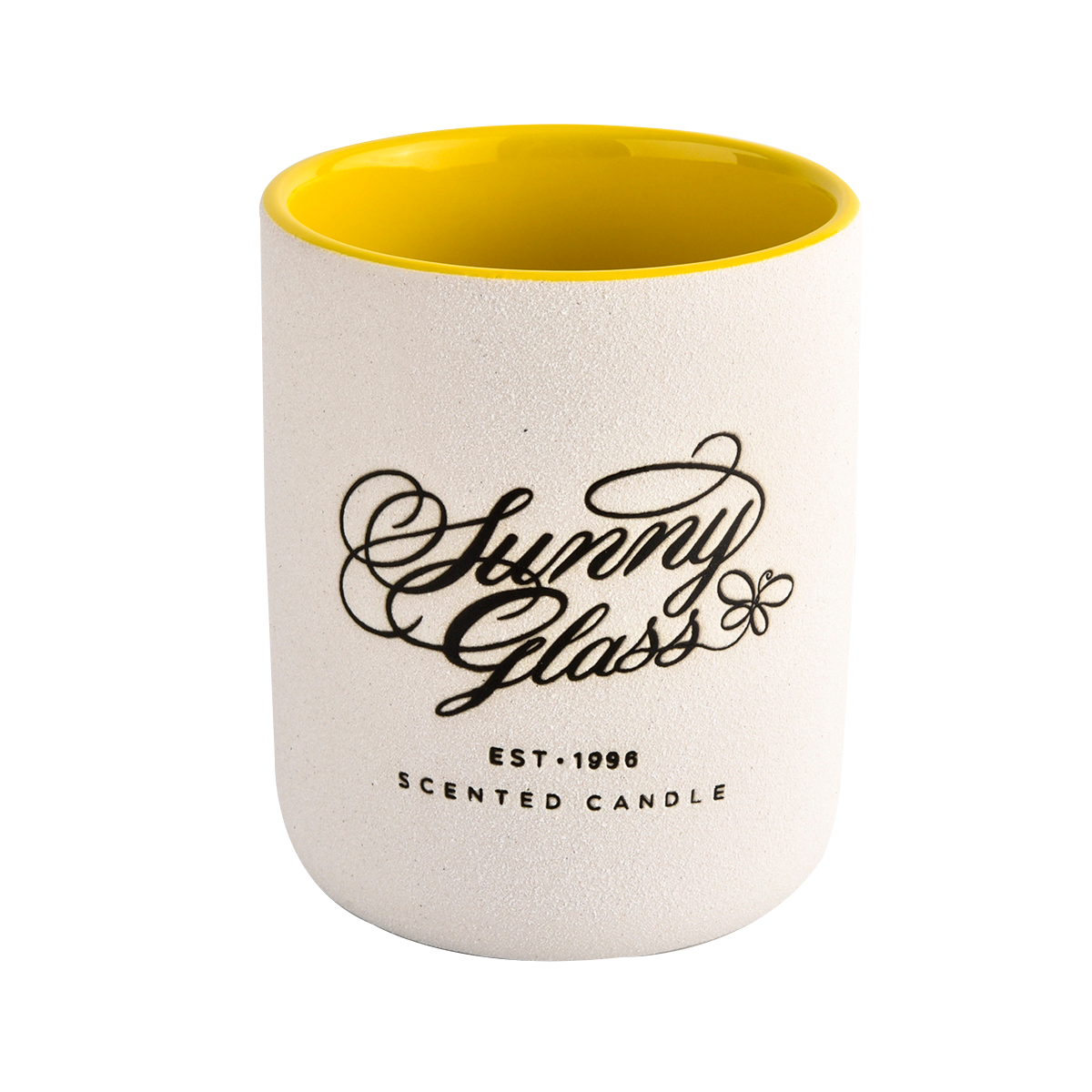 Modern cylindrical ceramic candle jar candle container for candle making