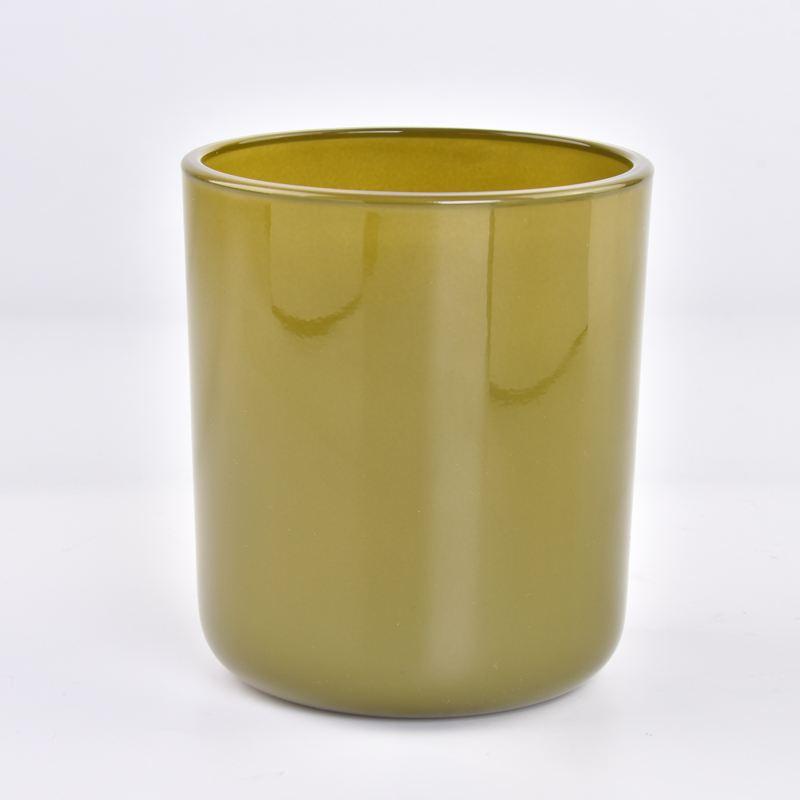 luxury glossy 14oz round bottom glass candle jars