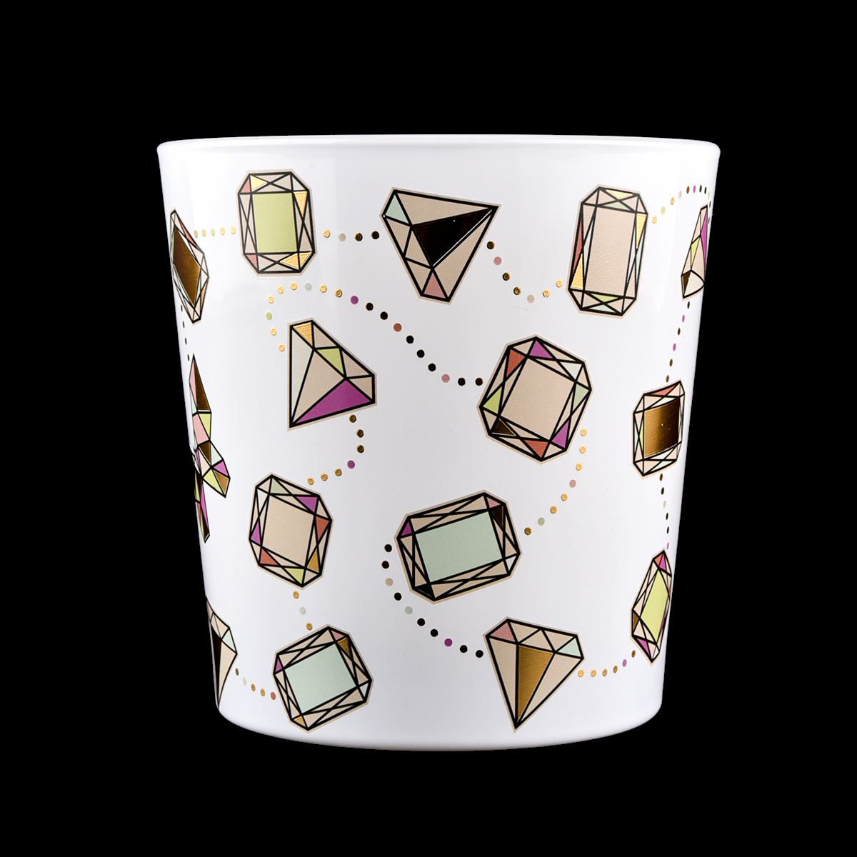 large full size printing glass candle jar