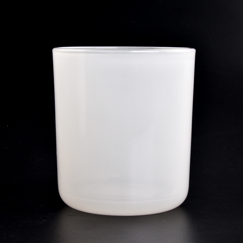 wholesale candle jar white glass with round bottom candle vessels