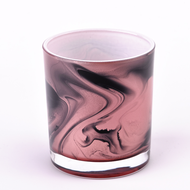 Newly design flowing liquid effect on the 8oz 10z glass candle holder in bulk