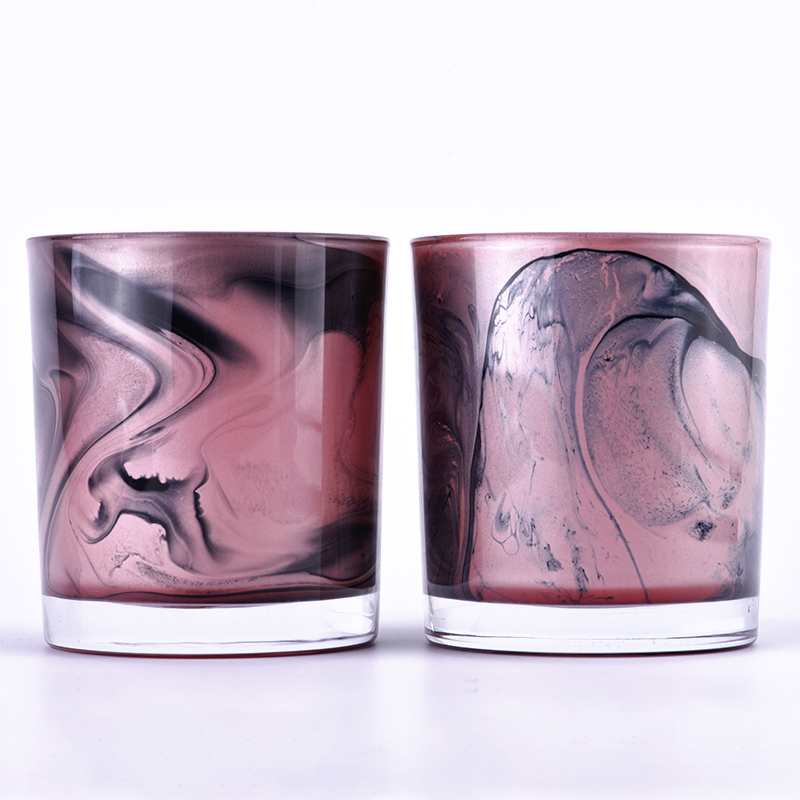 Newly design flowing liquid effect on the 8oz 10z glass candle holder for supplier