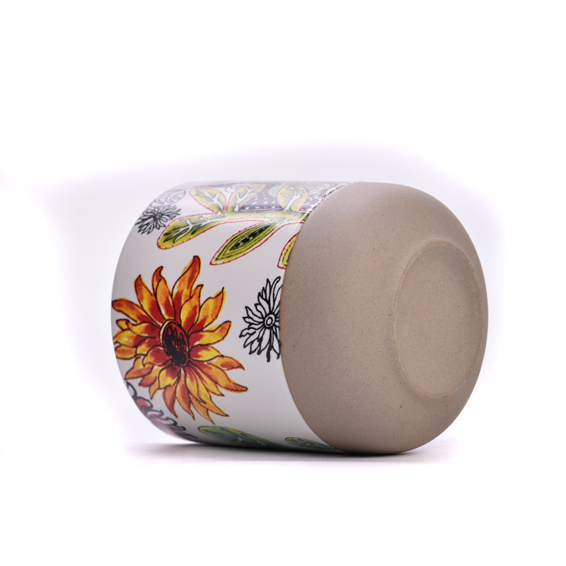 Customized butterfly effect on the10oz 12oz  ceramic candle jar for supplier