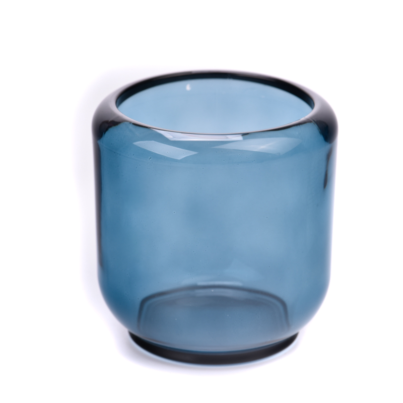 hot sales blue color 6oz glass candle jar 