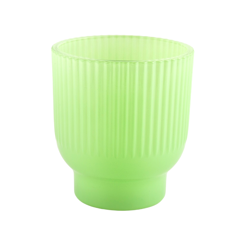 Trang trí hiện đại lọ nến thủy tinh màu xanh lá cây rỗng sang trọng