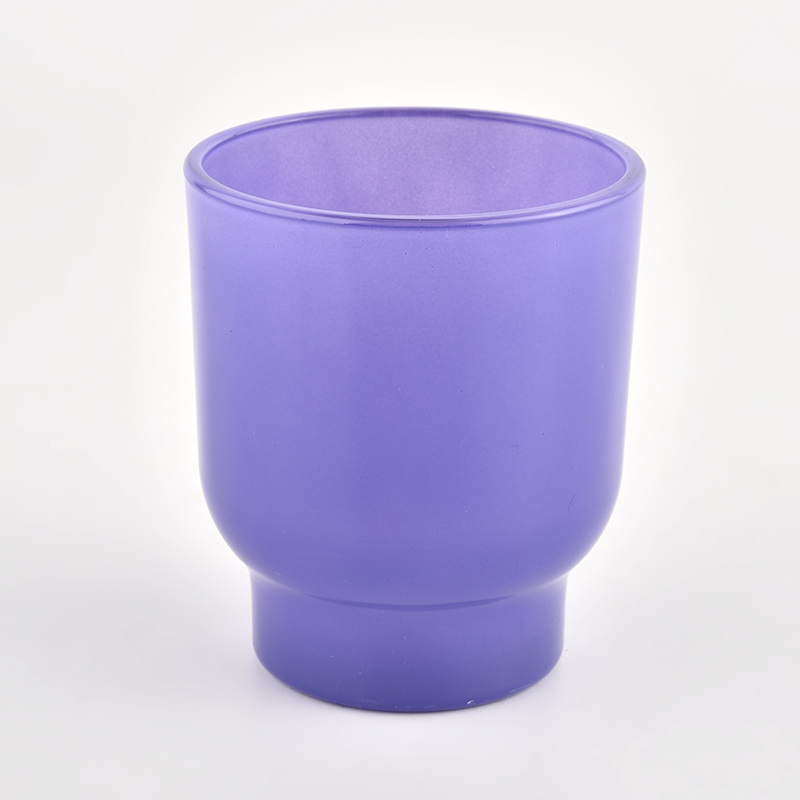 pedestal bottom colored glass candle jar 200ml