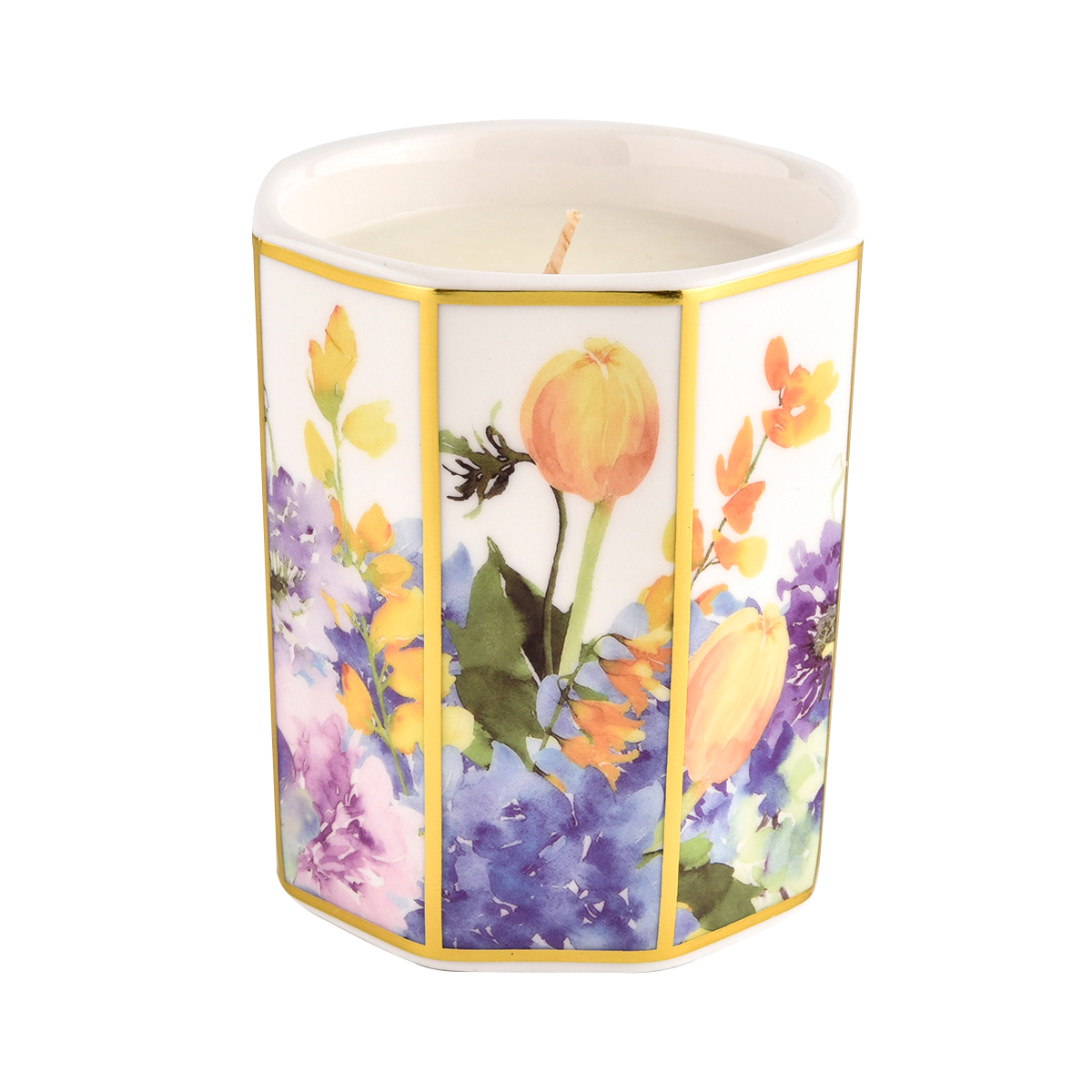 Custom hexagon ceramic candle jars for home decor wedding