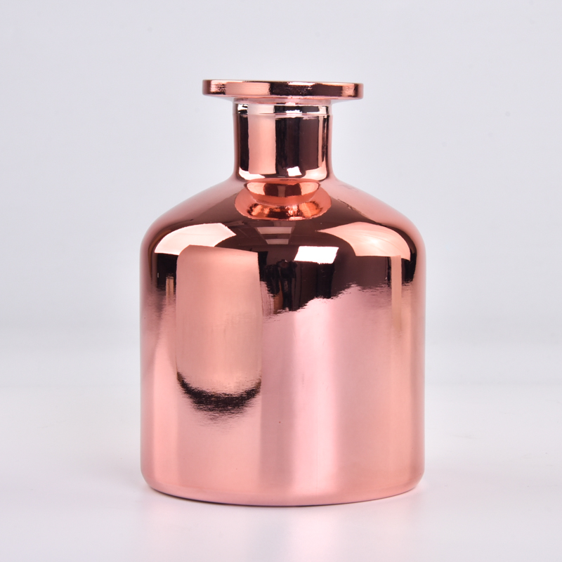 Wholesale Luxury Trendy Rose Gold 258ml Glass Reed Diffuser Bottles Glass Bottle