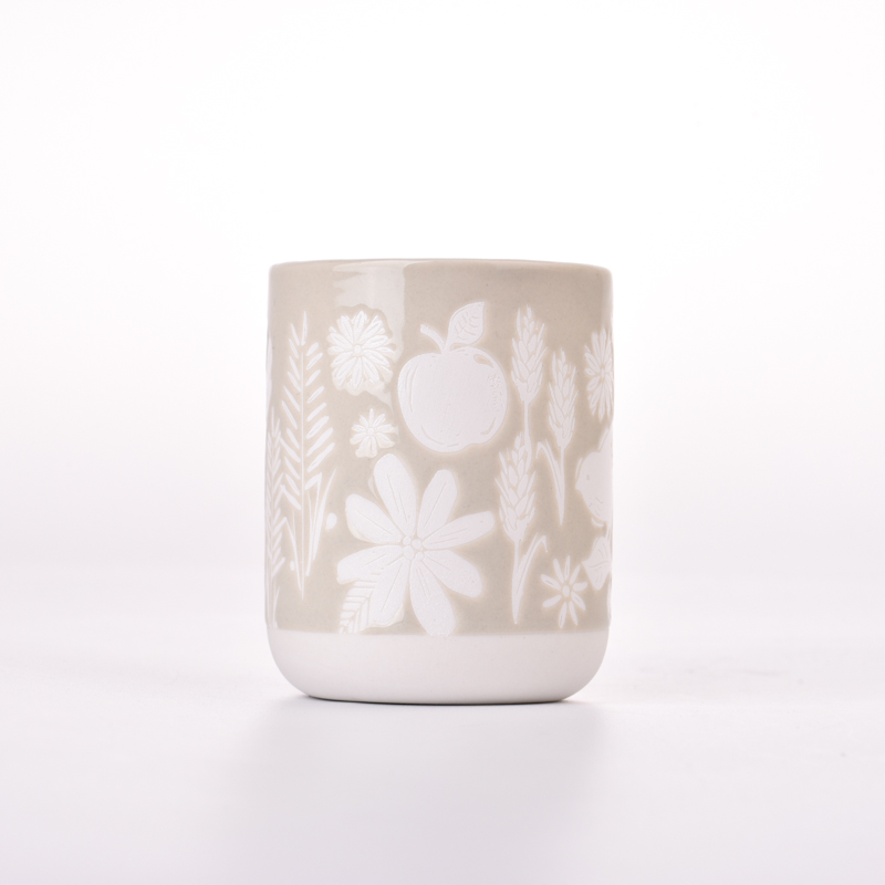 aser engraved pattern votive ceramic candle jars candle vessels