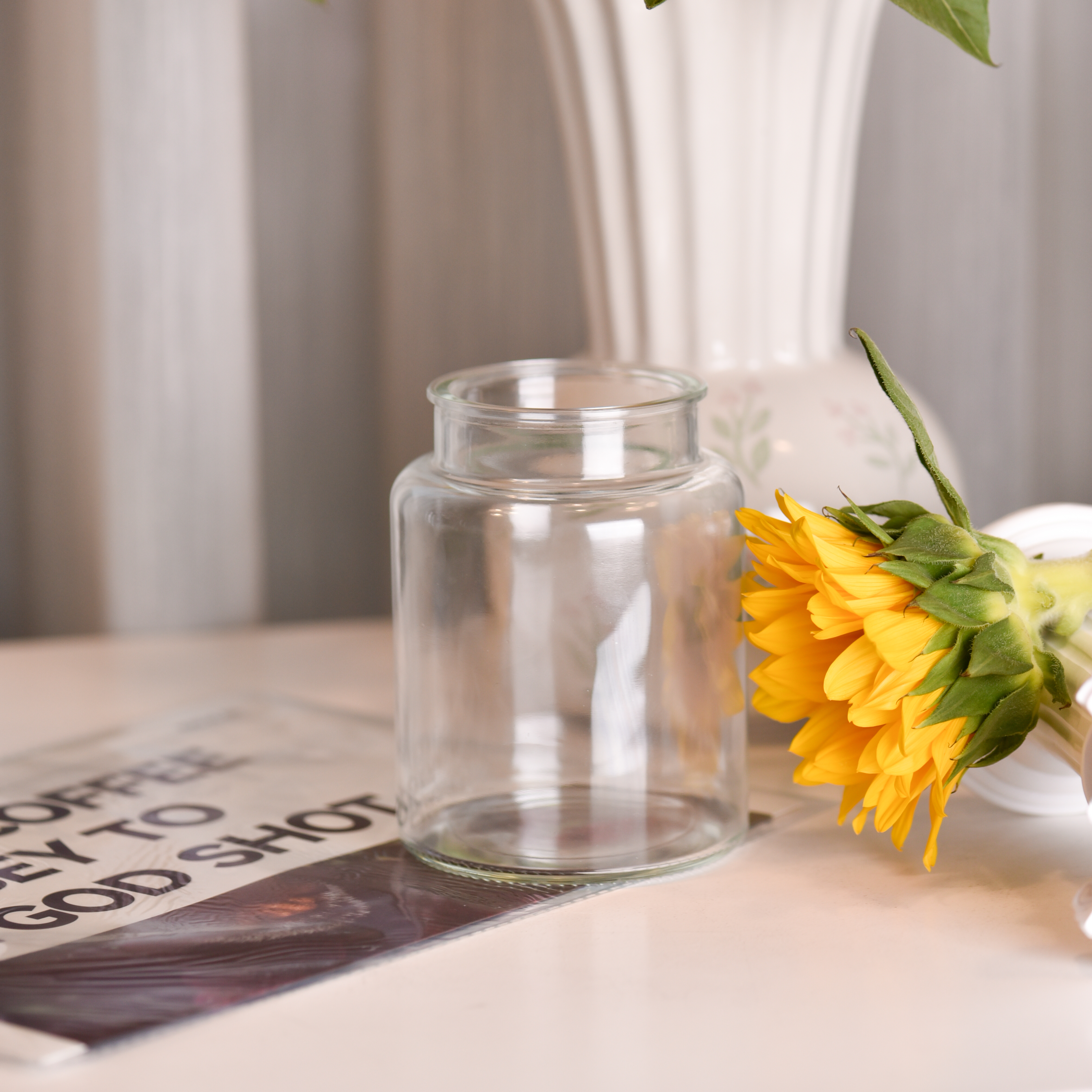 Wholesale 663ml clear luxury glass candle jar  