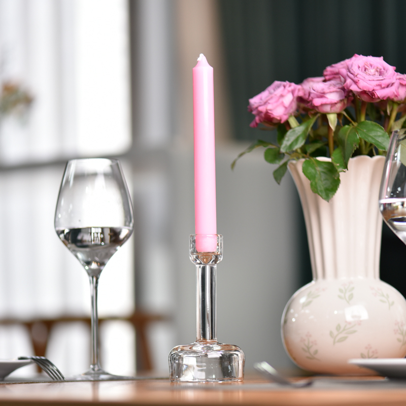 Luxury 8ml clear  glass candle holder glass candlestick for candle making