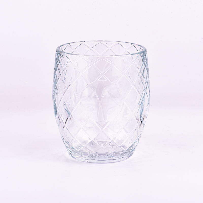Wholesale egg-shaped large clear glass candle jar