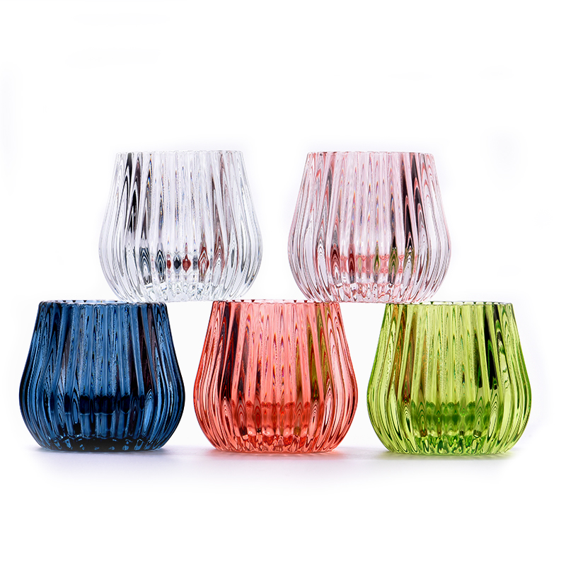 popular green 6oz vertical glass candle jar for candle making wholesale