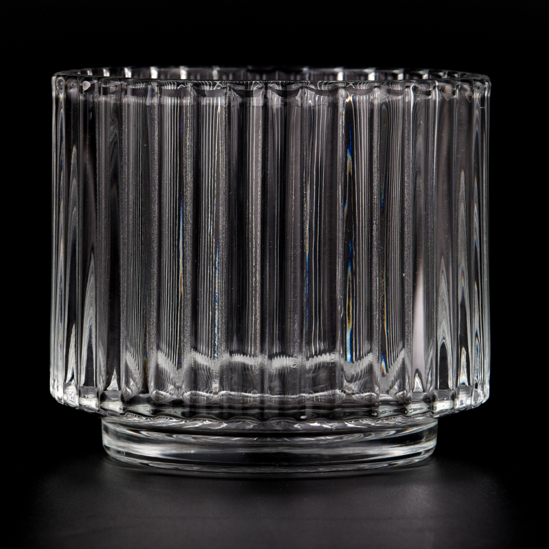 Wholesale hot sale 12.5 OZ vertical stripe glass candle jar Wholesale hot sale 12.5 OZ vertical stripe glass candle jar