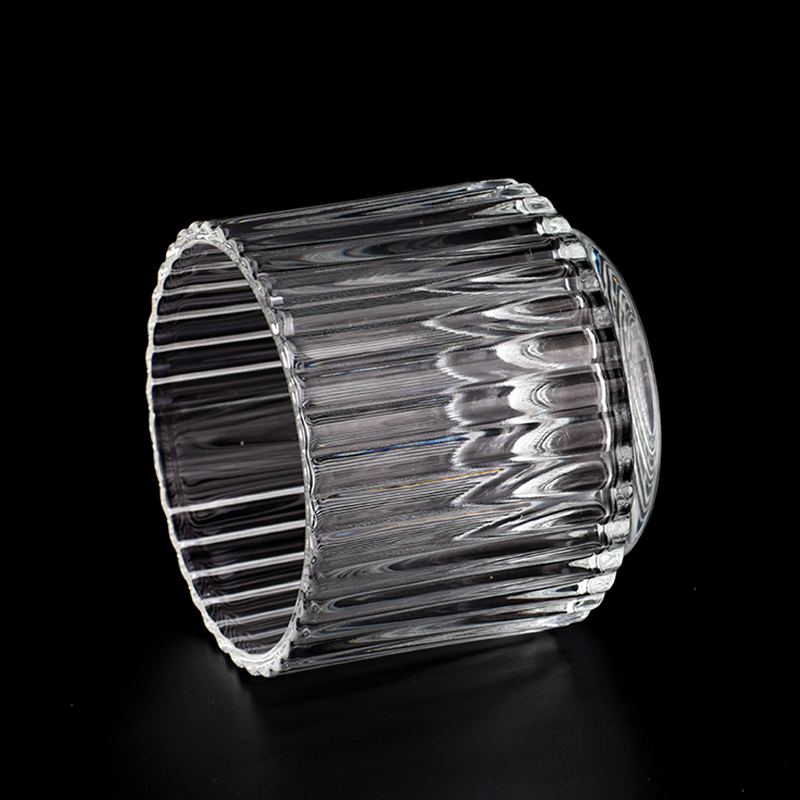 Wholesale hot sale 12.5 OZ vertical stripe glass candle jar Wholesale hot sale 12.5 OZ vertical stripe glass candle jar