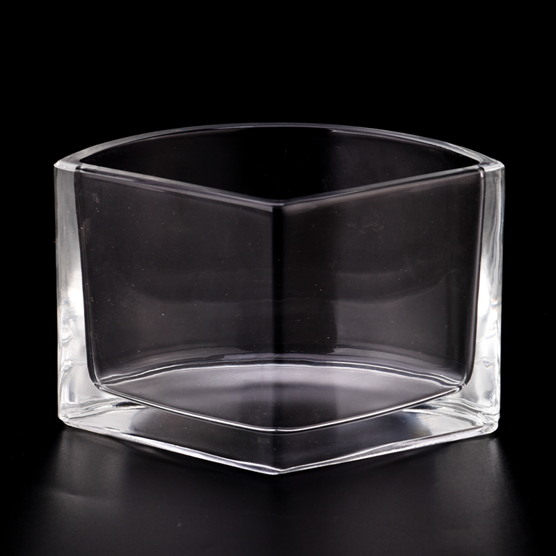 Luxury special shape 300ml glass candle vessel for wholesale