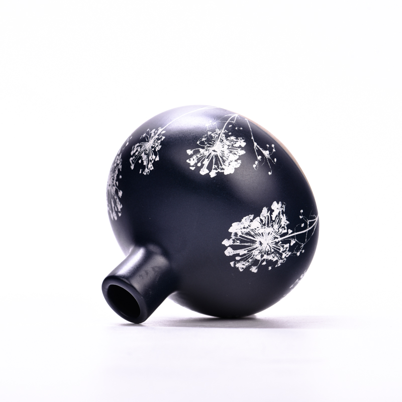 Matte black 14oz Ceramic Diffuser Bottles Ceramic Vase Home Decoration