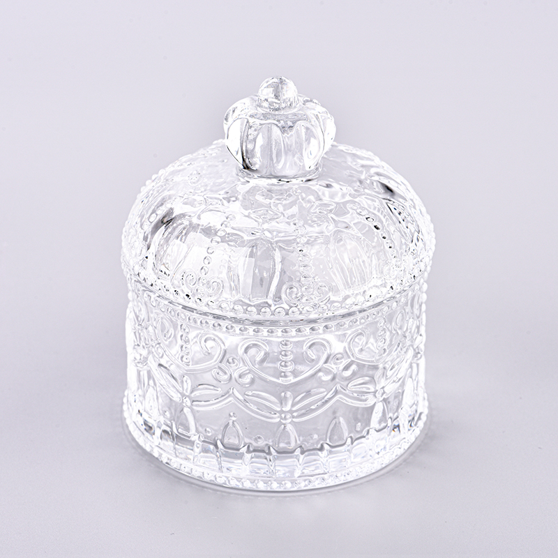 Wholesale Christmas glass candle jar with lids