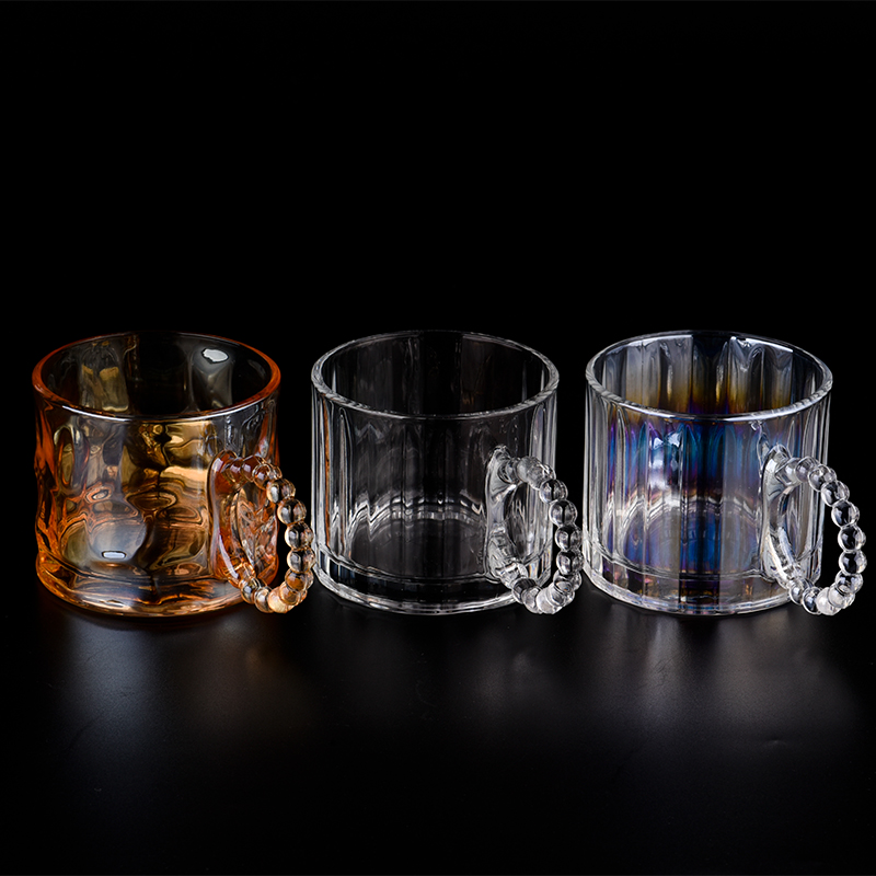 Luxury brownness clear 11oz lelectroplating glass jars