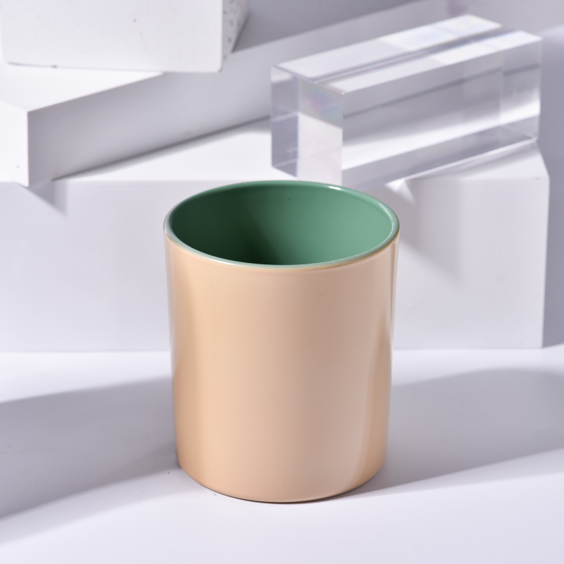 Solid colour glass candle vessels for candle making with wooden lid