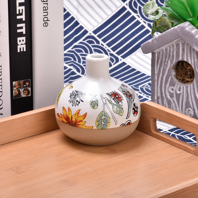 Wholesale custom multi-color exquisite pattern ceramic aromatherapy bottle Wholesale custom multi-color exquisite pattern ceramic aromatherapy bottle