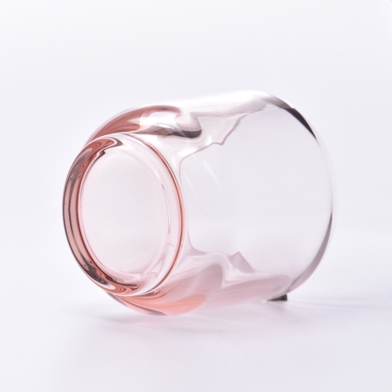 Customized transparent color glass jar 7oz glass vessles for candle making & supplier