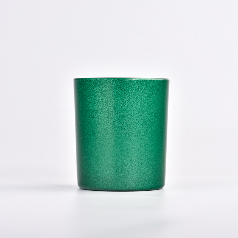 spraying color 8oz glass candle jars and lids with candle holders - COPY - c72873