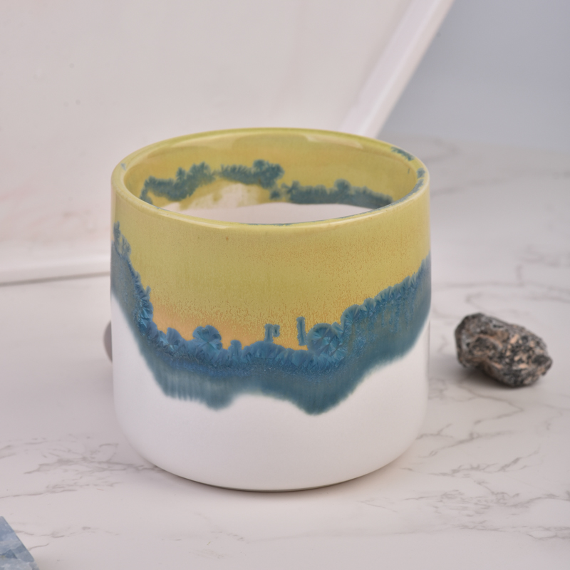 New design modern decoration matte candle vessels ceramic candle jars