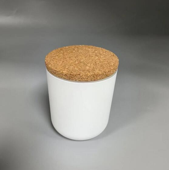2oz 3oz 8oz 14oz round bottom matte white jar with lid cork