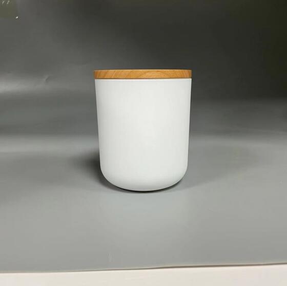 2oz 3oz 8oz 14oz round bottom matte white jar with lid cork