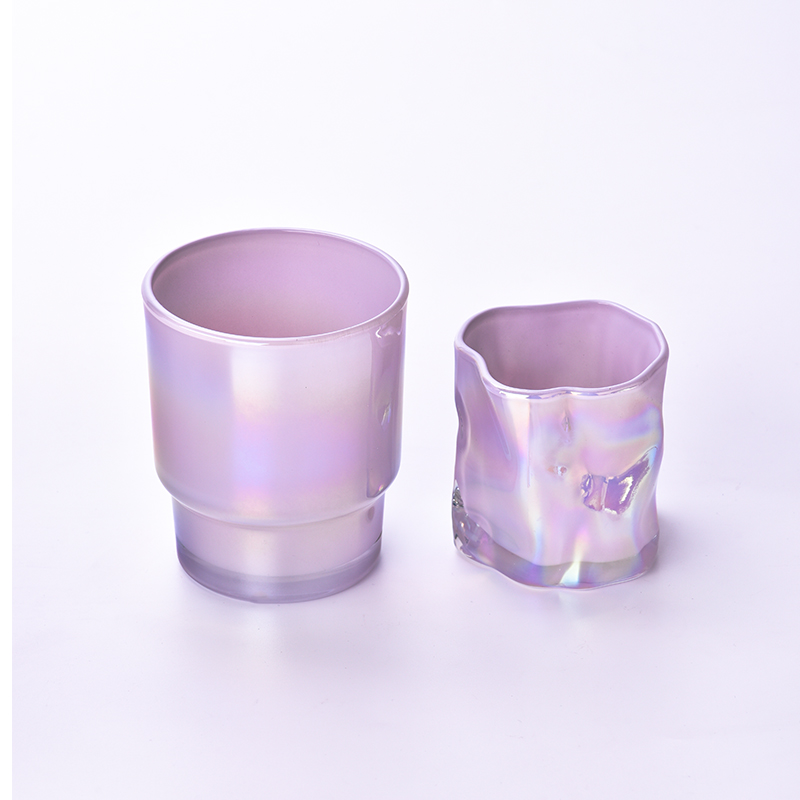 Supplier newly design for colorful distortion on 200ml glass candle jar for home deco