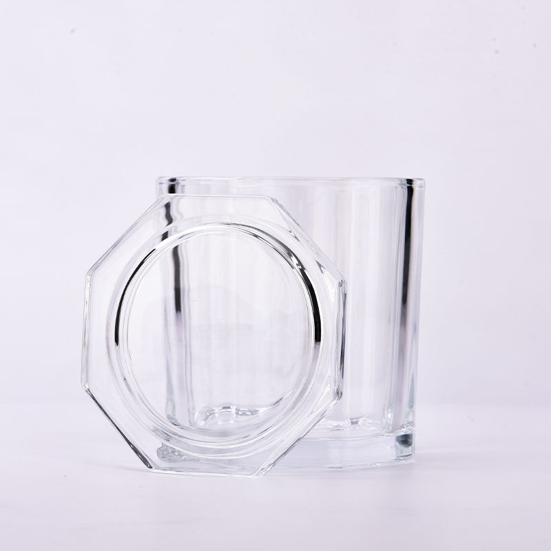 Barattoli di candela in vetro all'ingrosso con coperchio per cera di soia