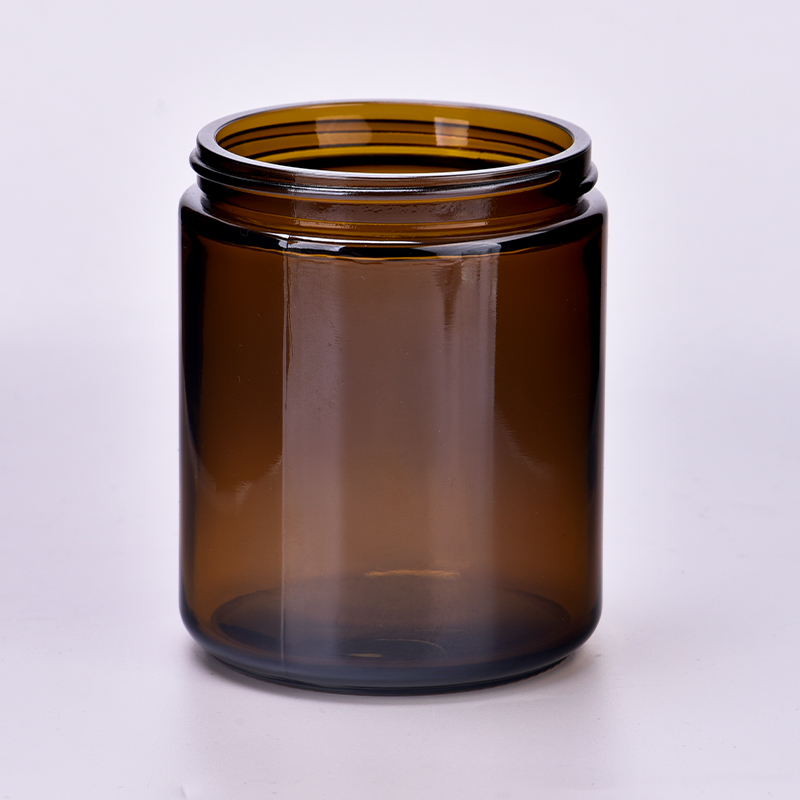 hot sales 7oz amber glass candle container