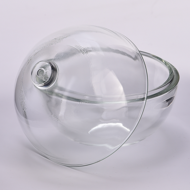 Unique glass candle jar with ball shape wholesale