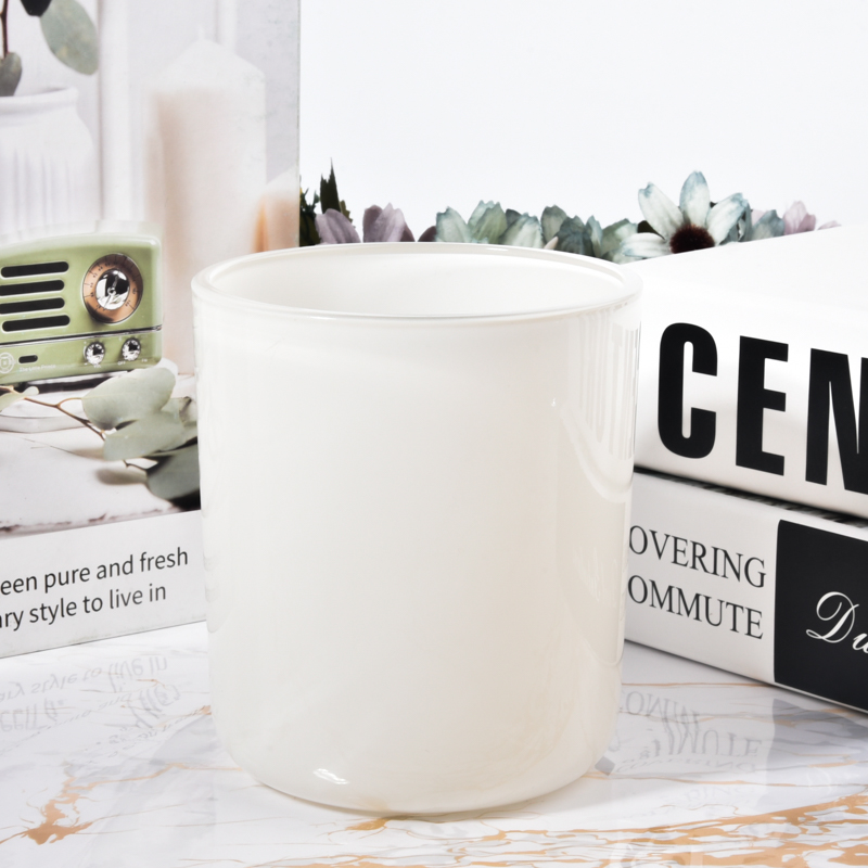 500ml white glass candle jar round bottom candle vessels supplier