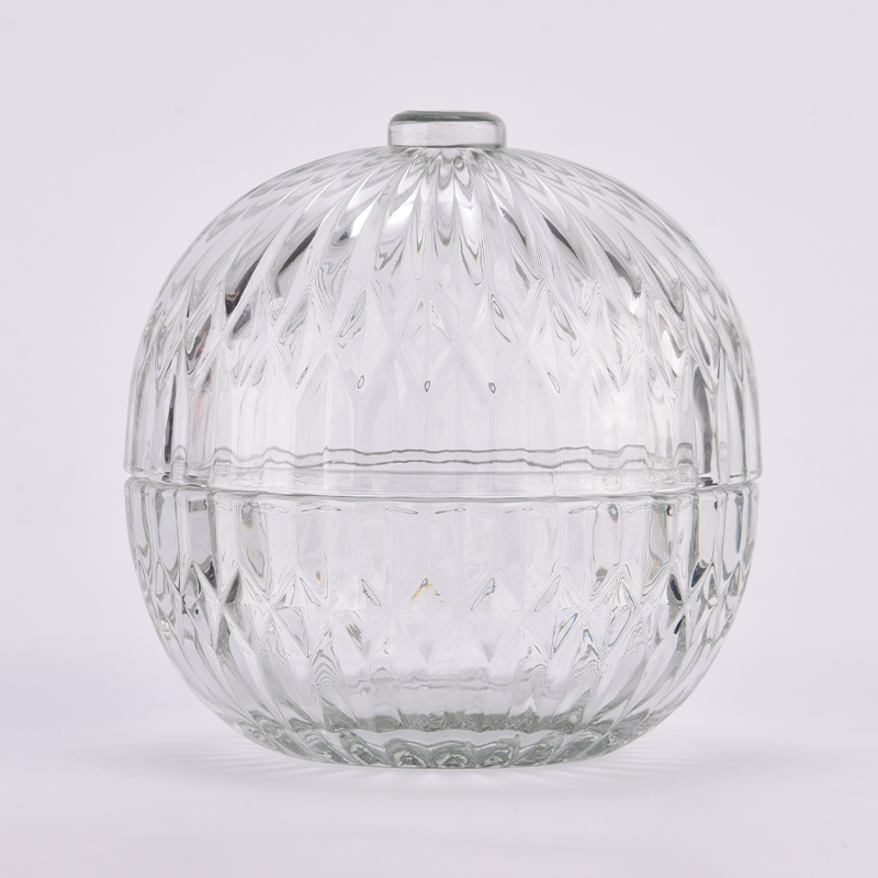 Frascos e tampas de velas de vidro redondo para presente de feriado