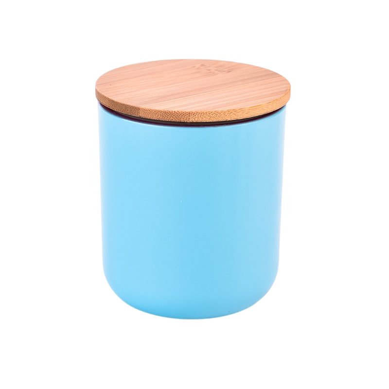 Lüks 7oz opak renkli yuvarlak alt cam mumluk