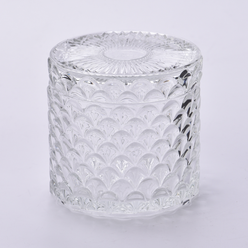 Mum Yapımı için Kapaklı Cam Kaplar Cam Mum Kabı