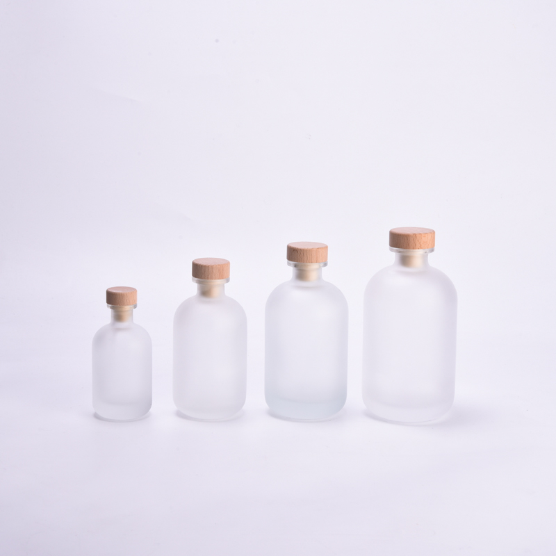 9oz glass frosted diffuser reed bottle with wooden cork 9oz glass frosted diffuser reed bottle with wooden cork