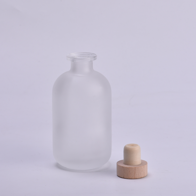9oz glass frosted diffuser reed bottle with wooden cork 9oz glass frosted diffuser reed bottle with wooden cork