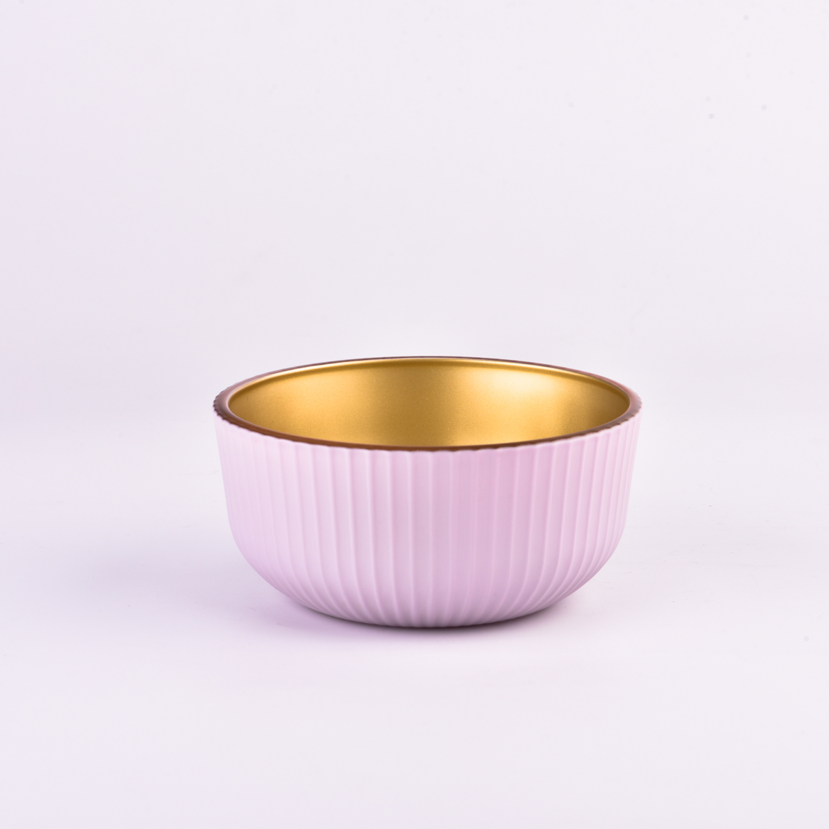 Soya balmumu için şerit desenli cam mum kapları ve mumluklar