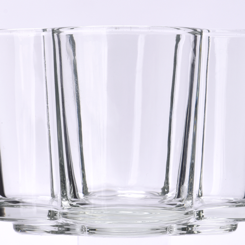 Clear flowers shape glass candle vessel wholeale