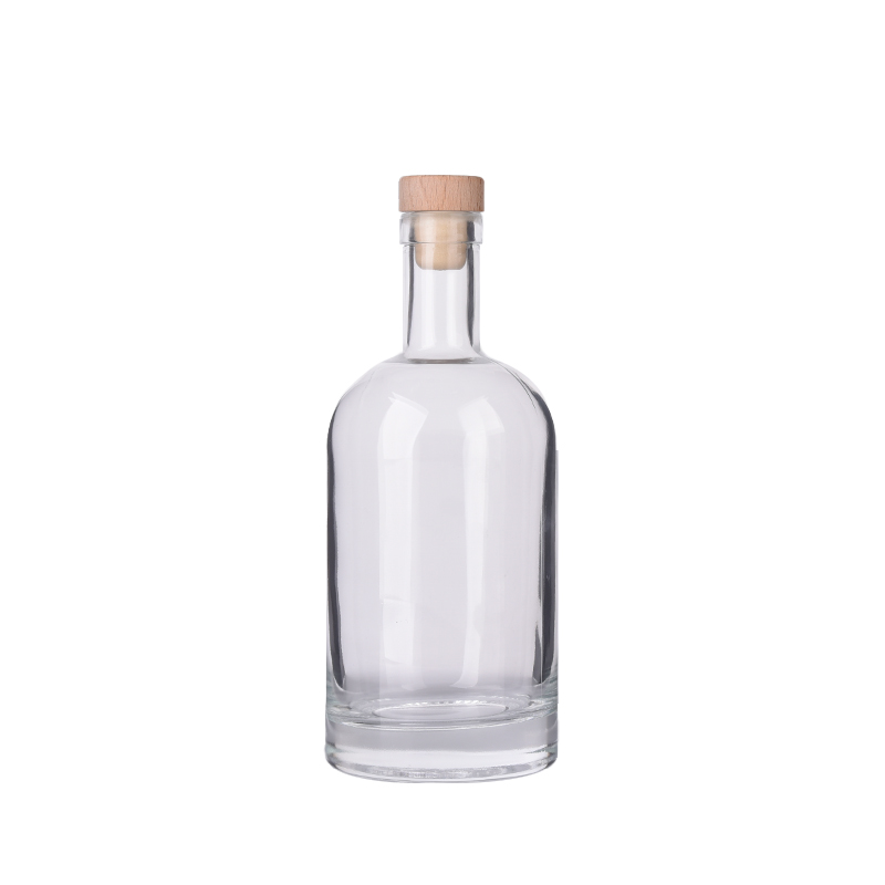 Bottiglia grande in vetro a collo lungo da 530 ml con tappo in sughero