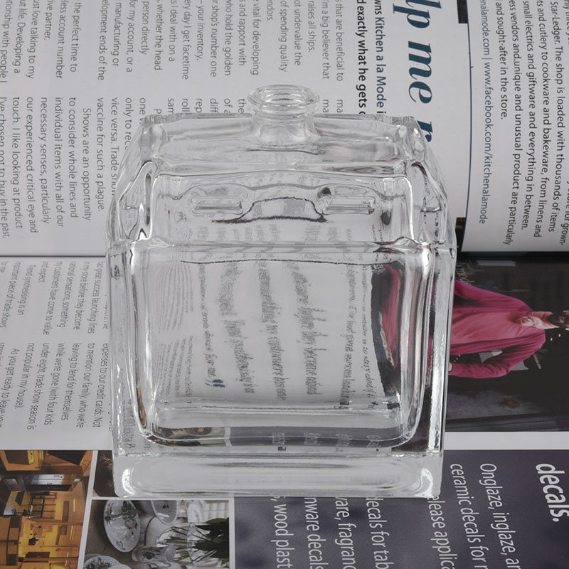 Wholesale 100ml cube glass perfume bottle for home deco