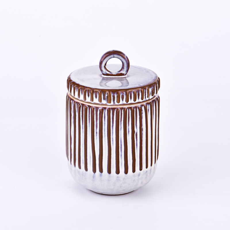 Velkoobchodní luxusní 10oz keramické dózy na svíčky s víčkem