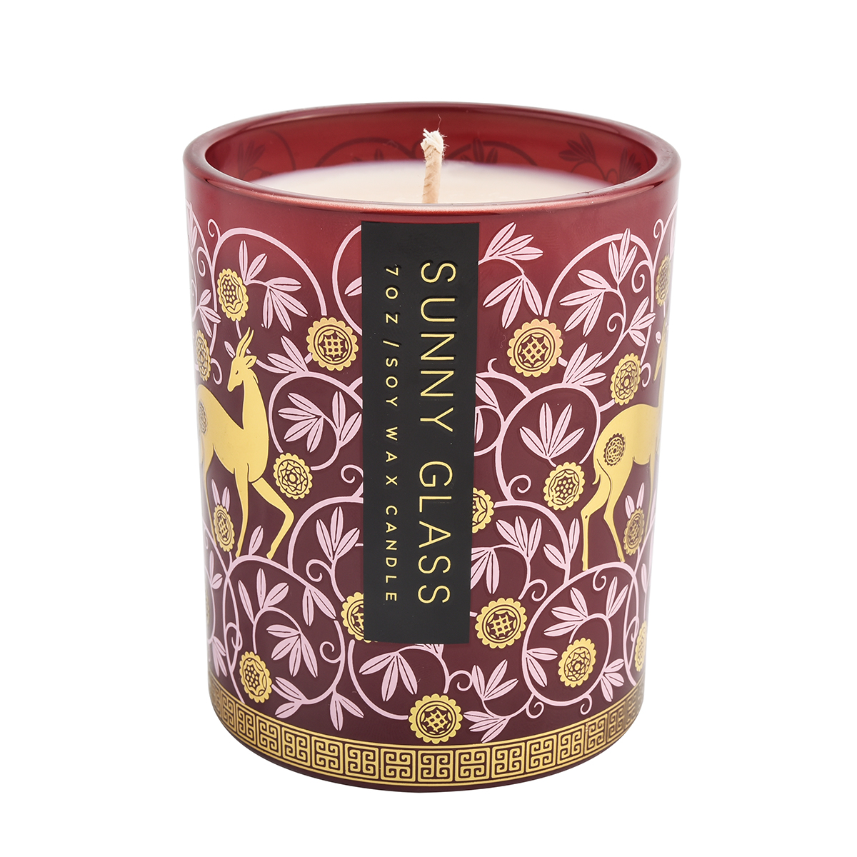 Luxury Decal Printing Glass Candle Jars 300ml Glass Candle Vessels For Christmas Decoration