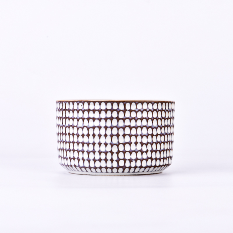 Keramické poháre na sviečky so vzorom mriežky celebrít