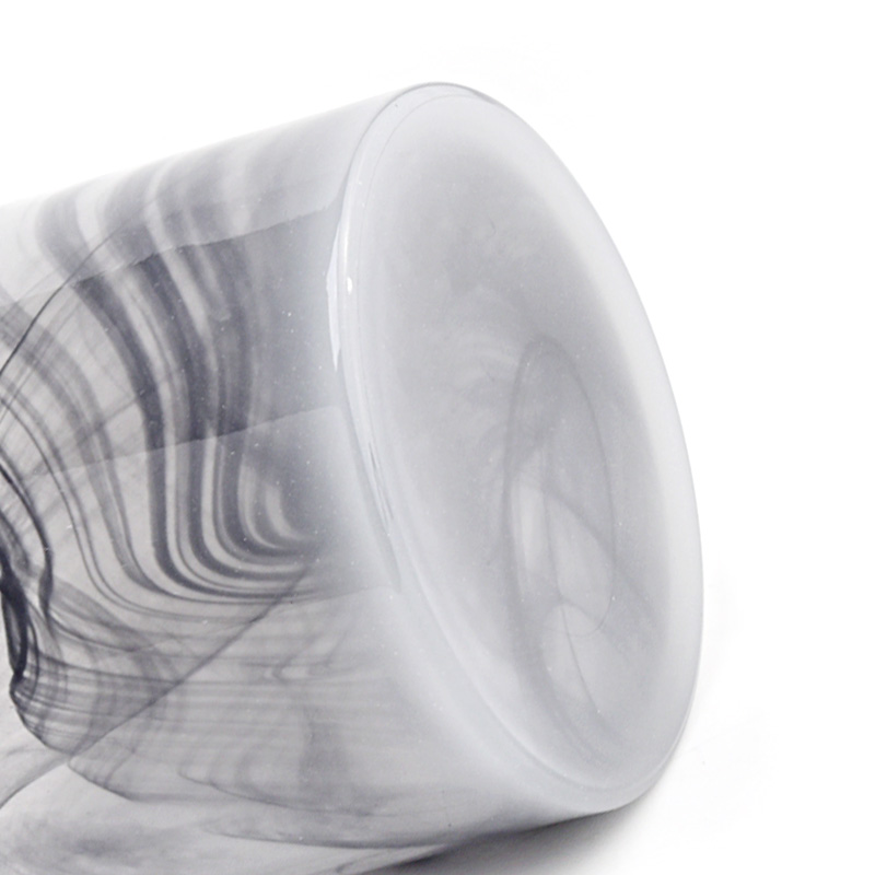 Luxury black glass candle jar with unique design wholesale