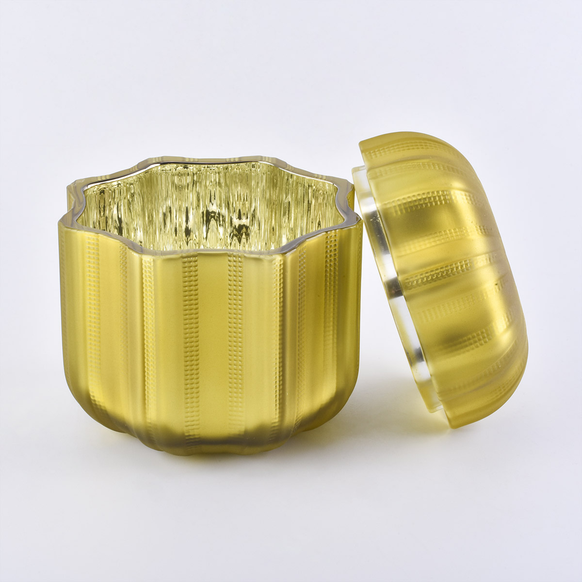 holiday 8oz 10oz 12oz pumpkin glass candle holders with lid