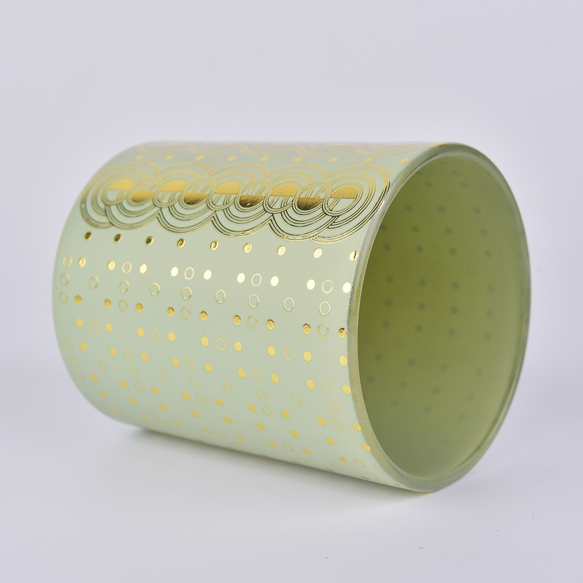 Luxury Decal Printing Glass Candle Jars 300ml Glass Candle Vessels For Christmas Decoration - COPY - e3w2im